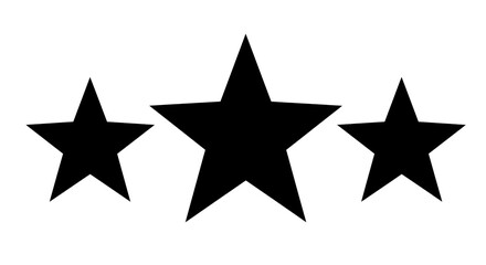 Isolated Three Black Stars, Symbolizing Rating or Ranking