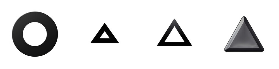 Geometric shapes on white background isolated on white or transparent