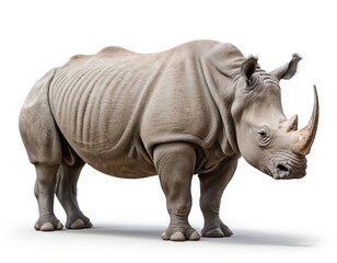 Fototapeta premium White Rhinoceros, isolated on white background