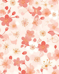Creative 2D Doodle seamless pattern Floral or flower Illustrations