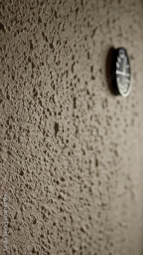 Poster textured wall surface with circular object: light and shadow interaction sequence