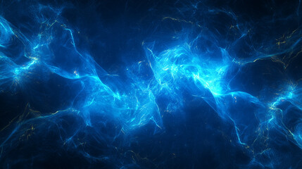 Electric blue abstract background with glowing lines and textures.