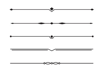 Set of Vintage decorative lines. text dividers. Line border. Lines separators, Borders, Vintage dividers, Underline elements. Vector illustration