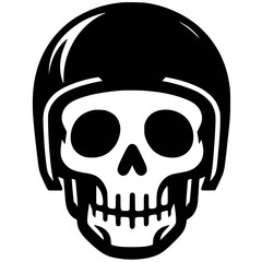 Skull skateboard helmet silhouette