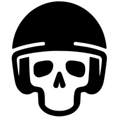 Classic motorcycle helmet skull silhouette