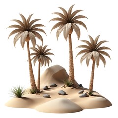 Obraz premium Oasis of Palm Trees in the Desert