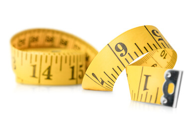 measuring tape on white isolated background
