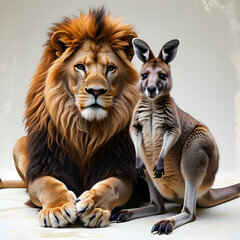 Obraz premium A majestic lion with a calm expression its