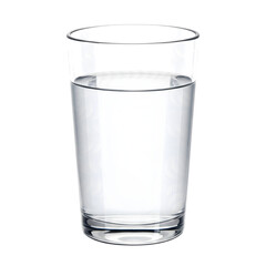 Transparent Glass of Mineral Water on Isolated Transparent Background.