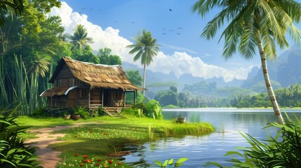 Tropical Cottage by the Lake