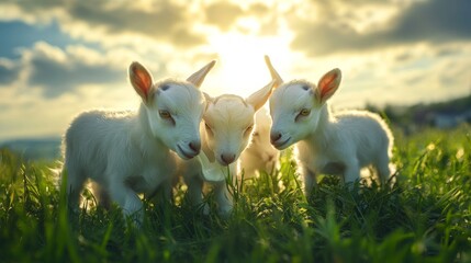 A rural farm scene with a grandmother milking her cow in the golden sunlight, a cat beside her, both enjoying the quiet beauty of the farm,A realistic rural setting where a cow is being milked under 