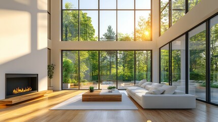 A bright and airy living room with expansive windows