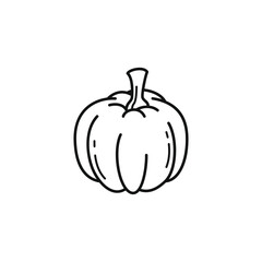 Outline Illustration of Pumpkin simple line art