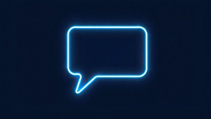 Glowing Neon Speech Bubble on Dark Background – Futuristic Chat Symbol"