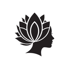 mental health care silhouette vector clip art logo design