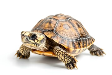 Fototapeta premium Elegant X-Turtle: A Minimalist Portrait on Crisp White Background