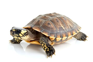 Obraz premium Elegant X-Turtle: A Minimalist Portrait on Crisp White Background