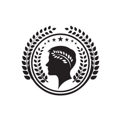 mental health care silhouette vector clip art logo design