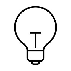 Single light bulb line icon, simple idea flat design illustration pictogram, infographic vector for app ads web banner button ui interface elements isolated on white backgroun