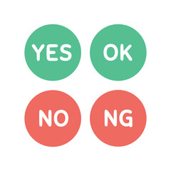 YES,NO,OK,NG　アイコン　イラストセット