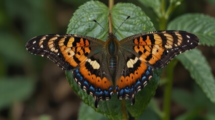 Obraz premium Butterfly resting on a leaf