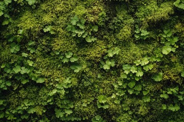 A vibrant display of moss and delicate green plants