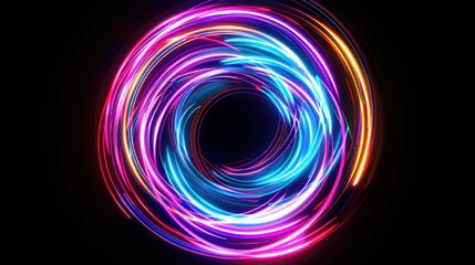 Abstract Neon Light Swirls