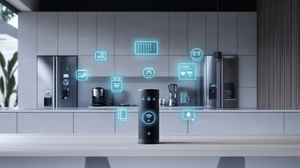 Smart Home Hub in Modern Kitchen