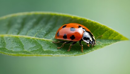 Fototapeta premium Ladybug on a Green Leaf