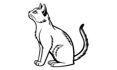 Cat icon flat style vector illustration.