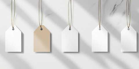 Versatile Mockup of Minimalist Blank Tags with Realistic Shadows for Branding and Labeling Needs
blank price tag on black