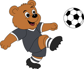 Obraz premium teddy bear with soccer ball