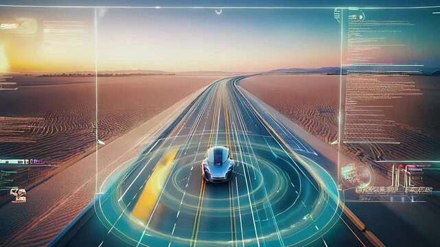 Dawn Drive: Drone Glides Over an AI Self-Driving Car
