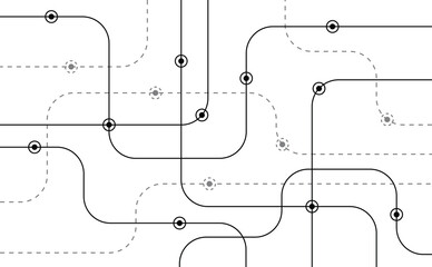 Connect line route dots pattern abstract background