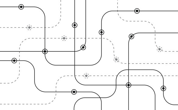 Connect line route dots pattern abstract background