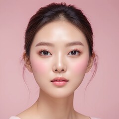 Fototapeta premium Beautiful Young Woman with Perfect Makeup and Skin