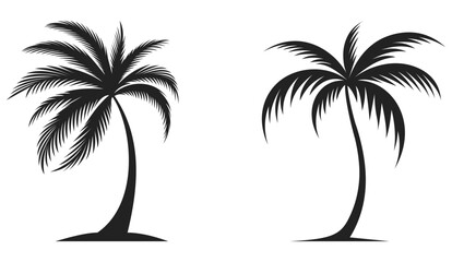 Fototapeta premium palm tree silhouette set