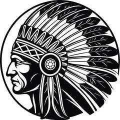 Indian chief minimalist and simple silhouette vector image (32).eps