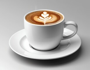 Latte Art in White Mug