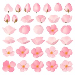 Obraz premium Pink Flower Petals and Buds Collection