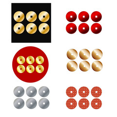 カラー家紋:真田六文銭（透過可）