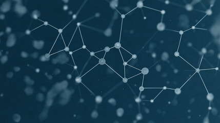 Obraz premium Abstract Network Connections: A mesmerizing digital artwork featuring interconnected nodes and lines, symbolizing networks, communication, and complex systems, set against a gradient blue backdrop.