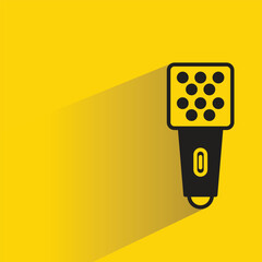 microphone icon with shadow yellow background