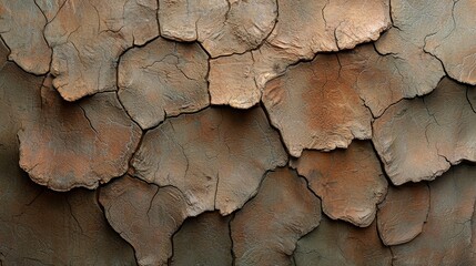 Fototapeta premium Cracked old tree bark texture forms rough brown natural pattern