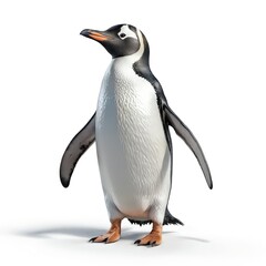 Obraz premium Chinstrap Penguin on White Background