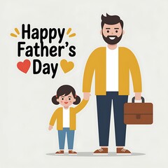 Happy Father's Day: Father and Son Walking Together