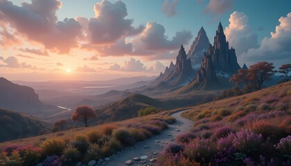 sunrise in the mountains