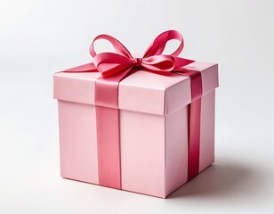 Obraz premium Pink Gift Box with Ribbon