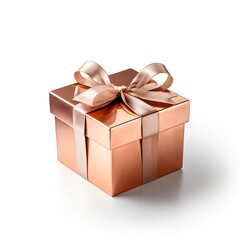 Rose Gold Gift Box with Ribbon