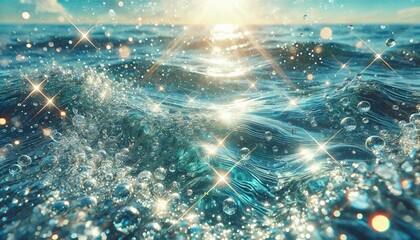 Fototapeta premium Close-Up of Sparkling Seawater